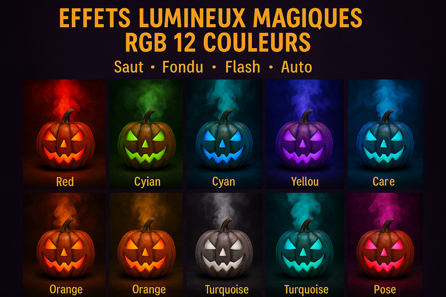 Démonstration effets RGB 12 couleurs en français
