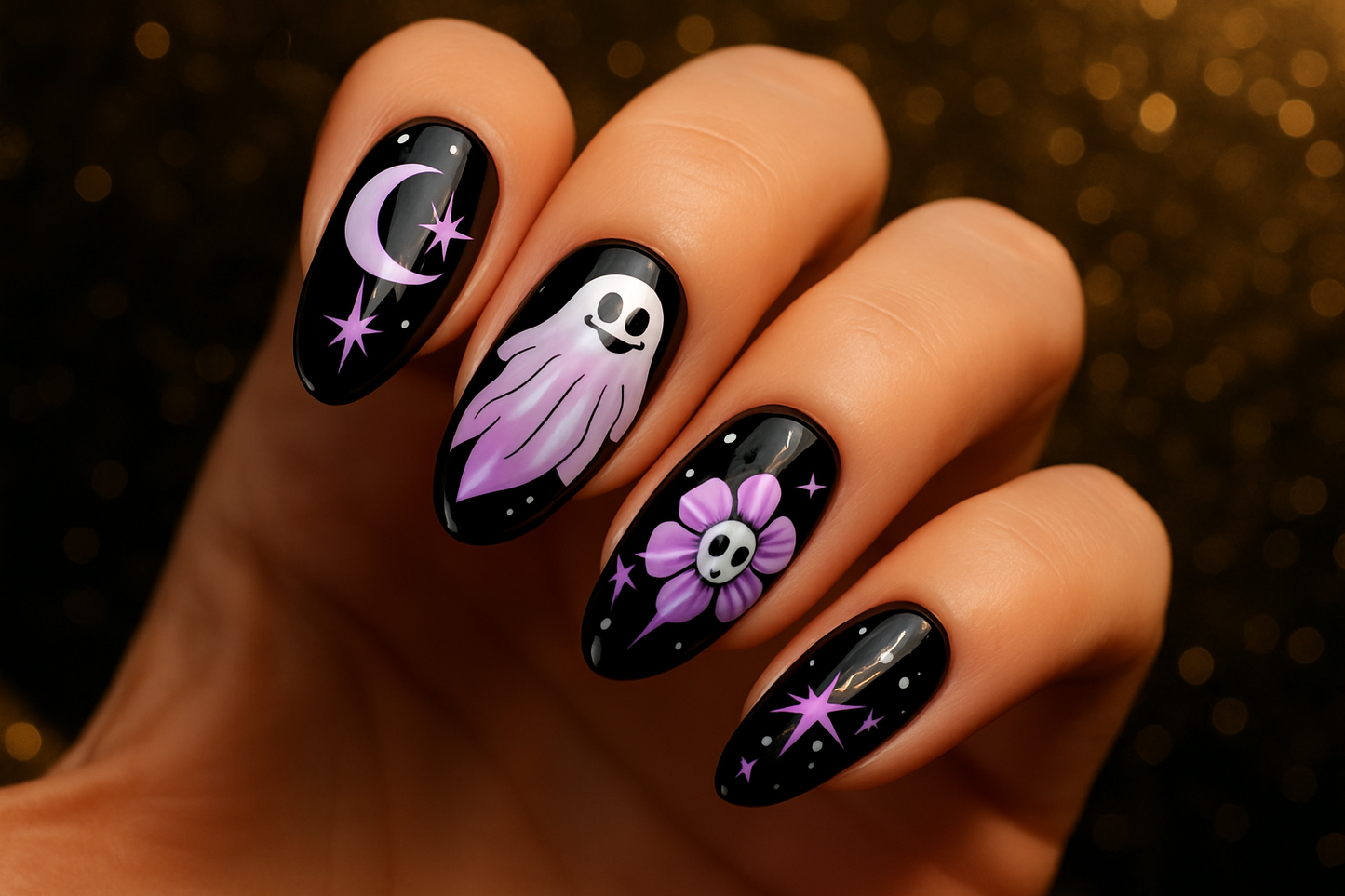 Design Halloween violet et noir
