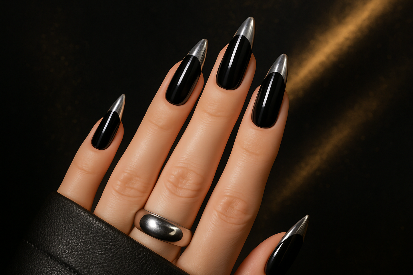 Design noir classique - Fond noir et or