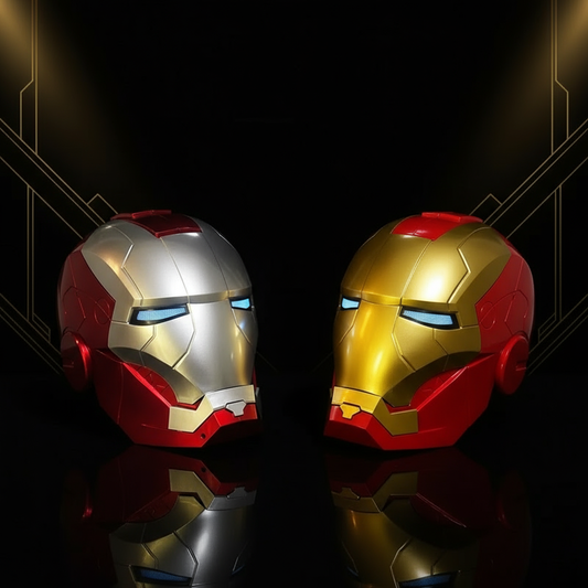 Duo de casques Iron Man - Fond noir et doré