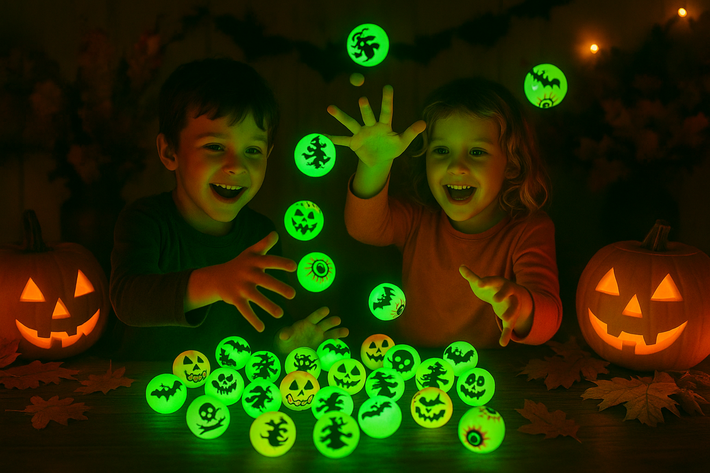 Enfants jouant avec les balles