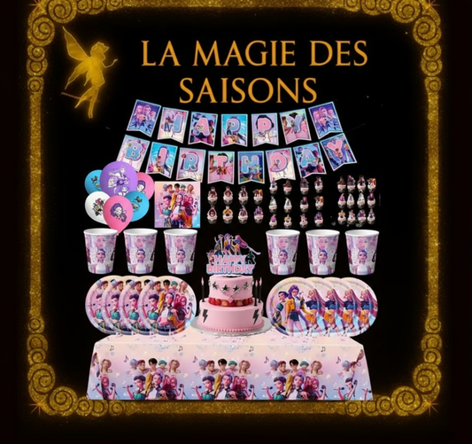Ensemble de décorations La Magie des Saisons avec cadre doré