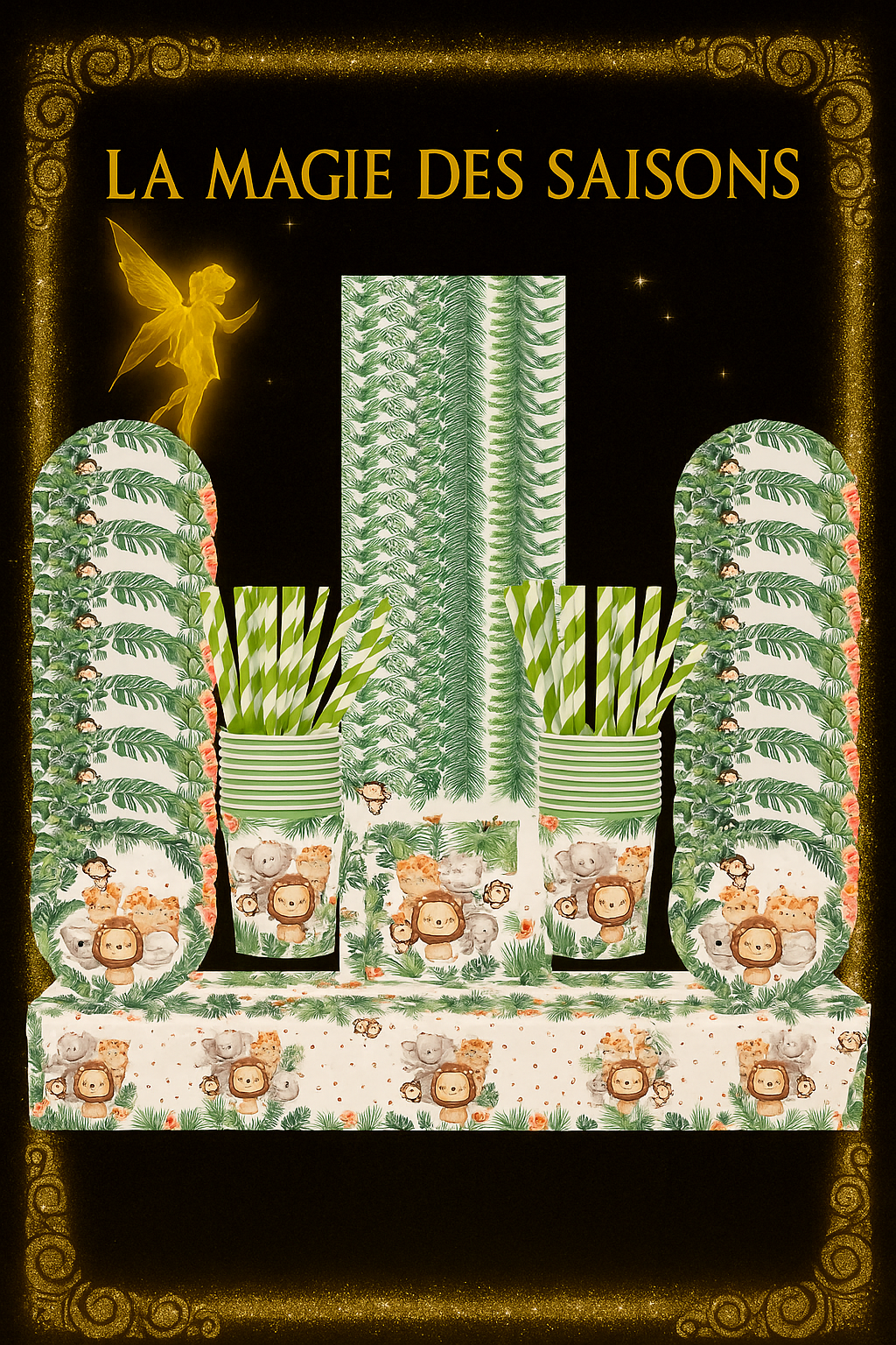 Kit Vaisselle Jetable Anniversaire Jungle – 86 Pièces