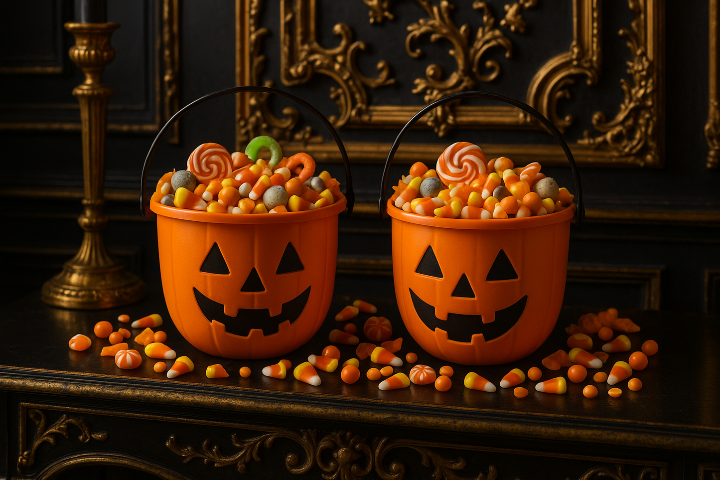 Mise en scène avec 2 seaux ronds