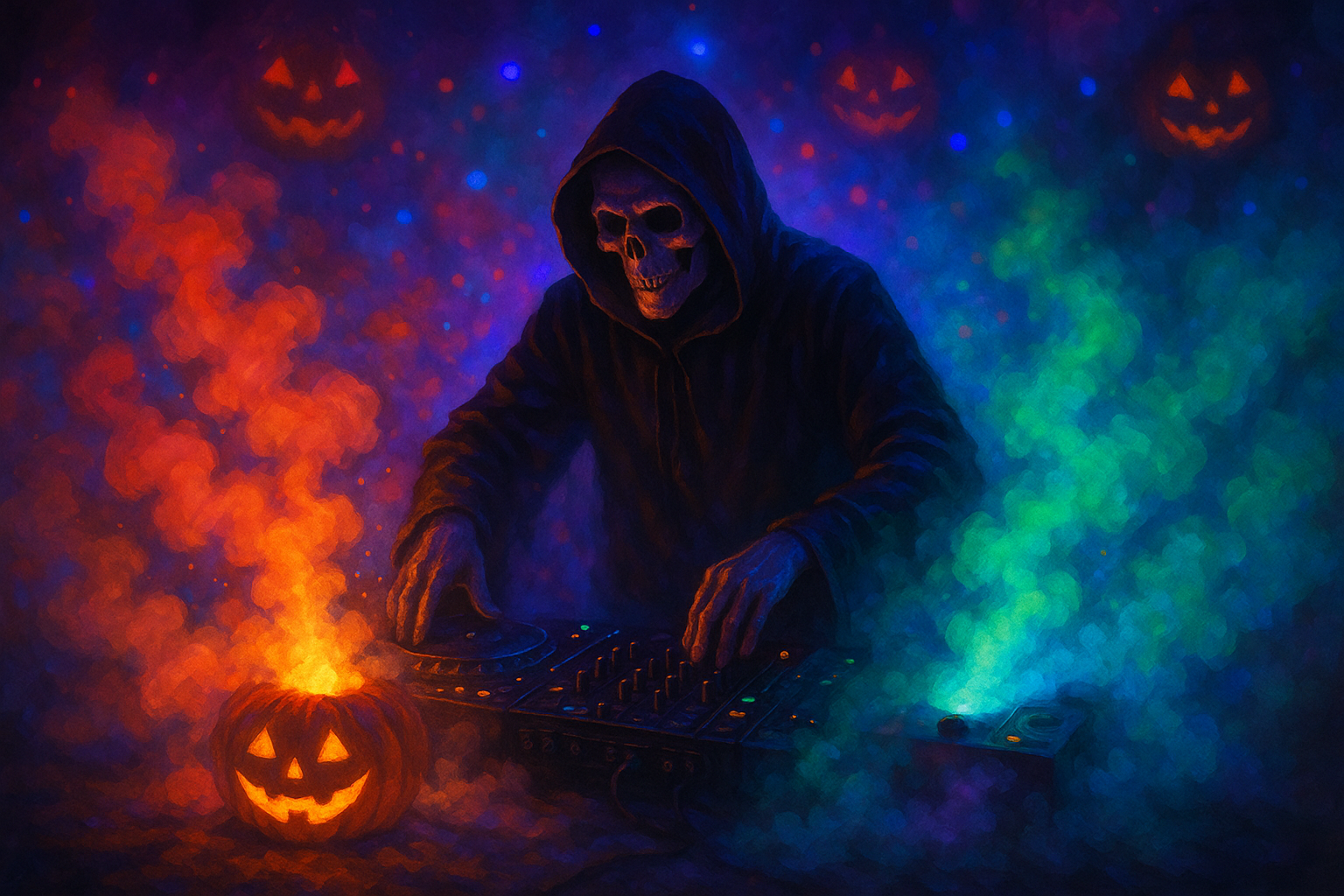 Mise en scène DJ Halloween spectaculaire