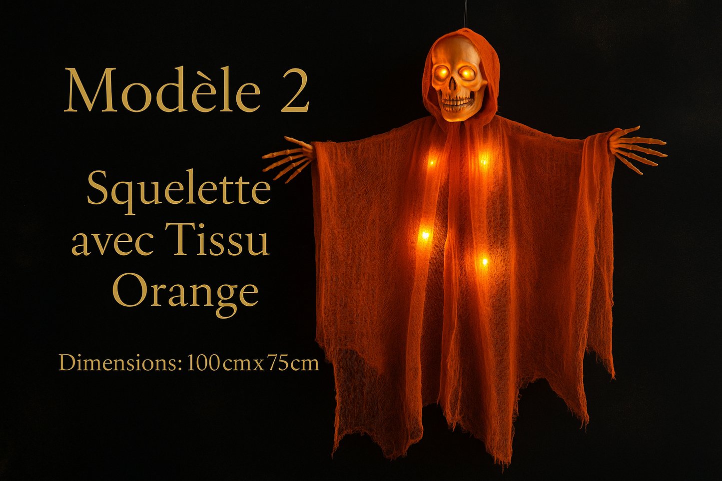 Modèle 2 - Squelette avec Tissu Orange (100cm x 75cm)