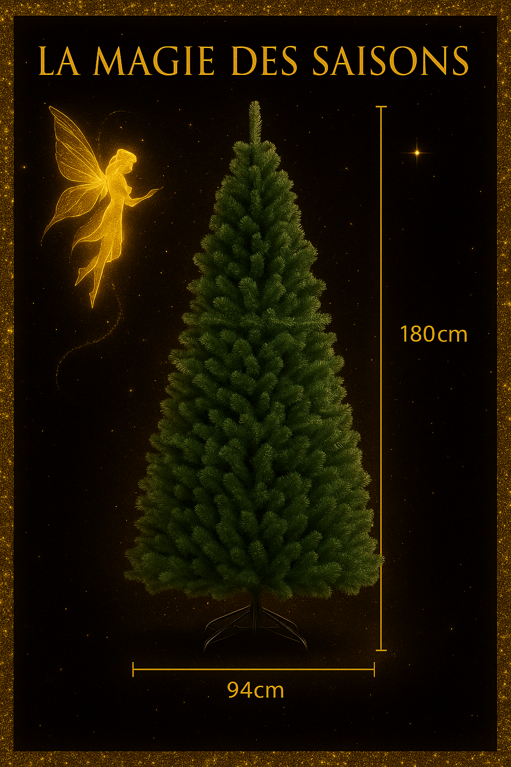 Arbre de Noël Artificiel en PVC avec Support Métal - 90cm à 240cm