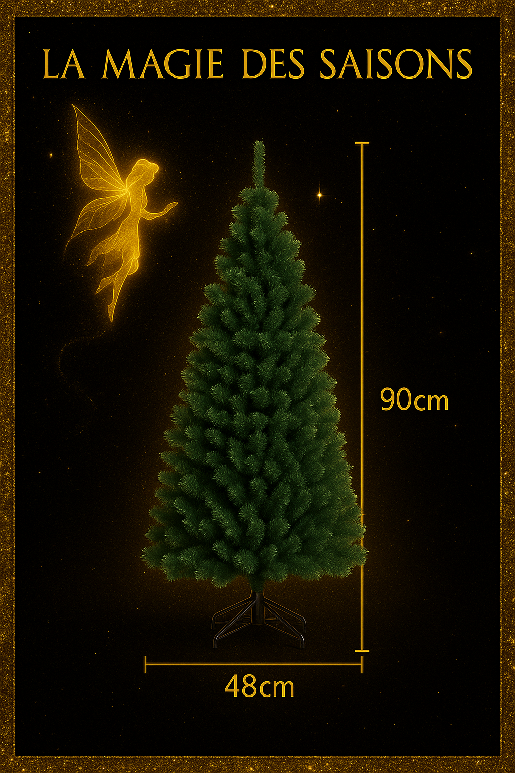 Arbre de Noël Artificiel en PVC avec Support Métal - 90cm à 240cm