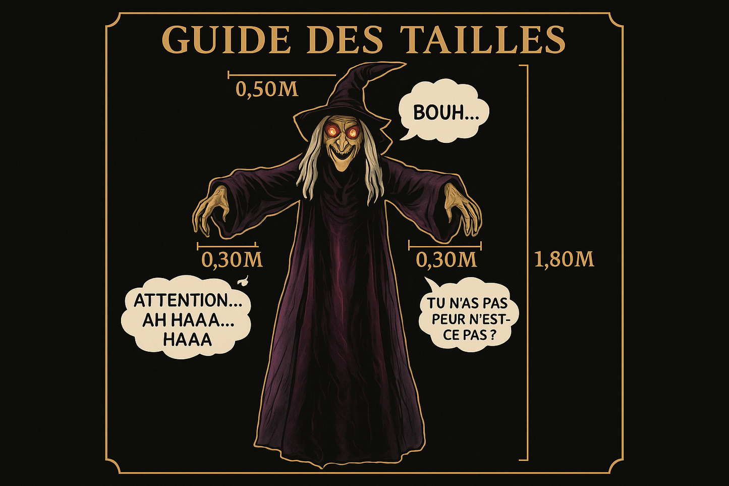 Sorcière Géante - Guide Tailles Français
