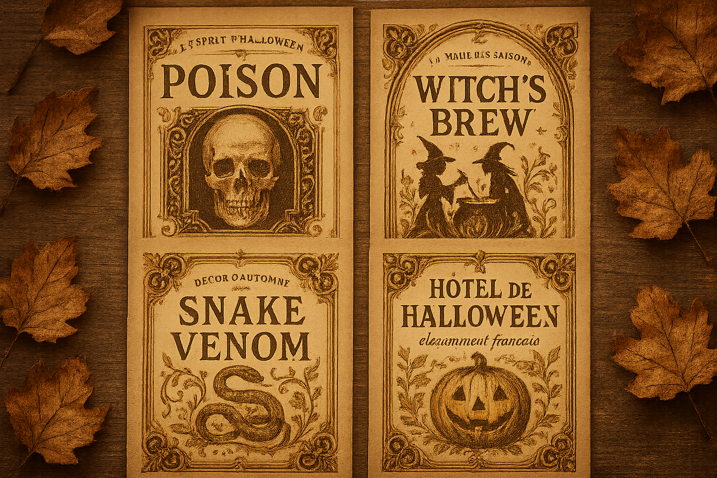 Étiquettes Halloween style La Magie Des Saisons