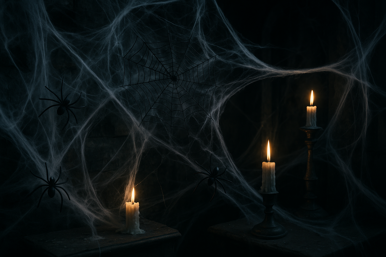 Toile blanche dans maison hantée