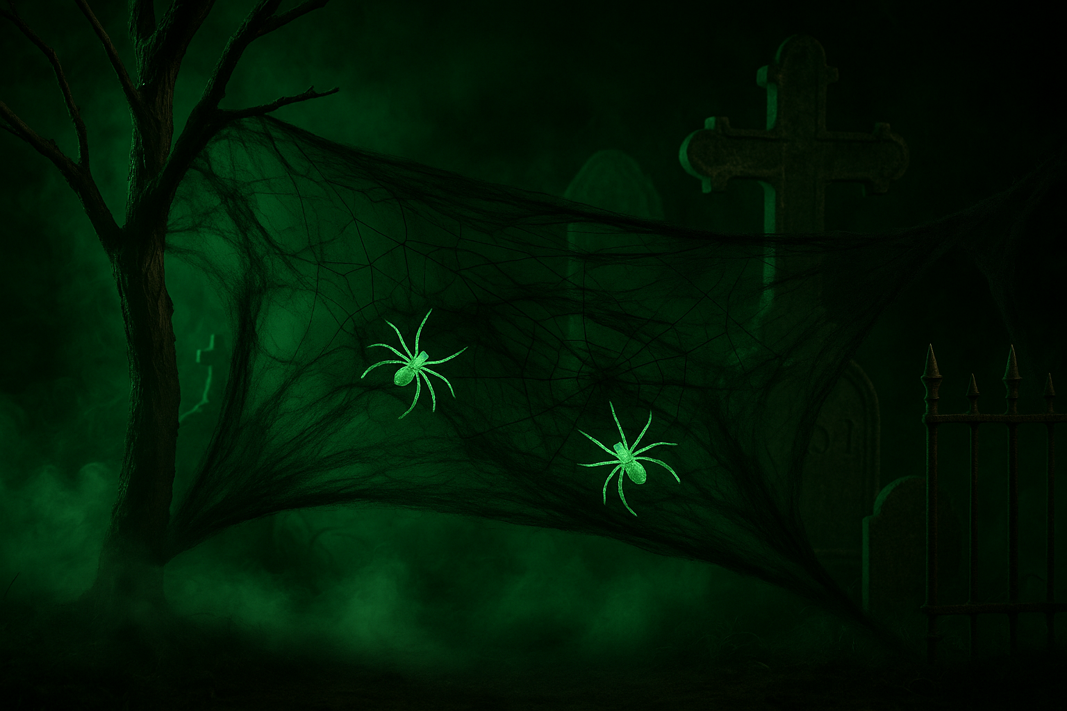 Toile noire dans cimetière