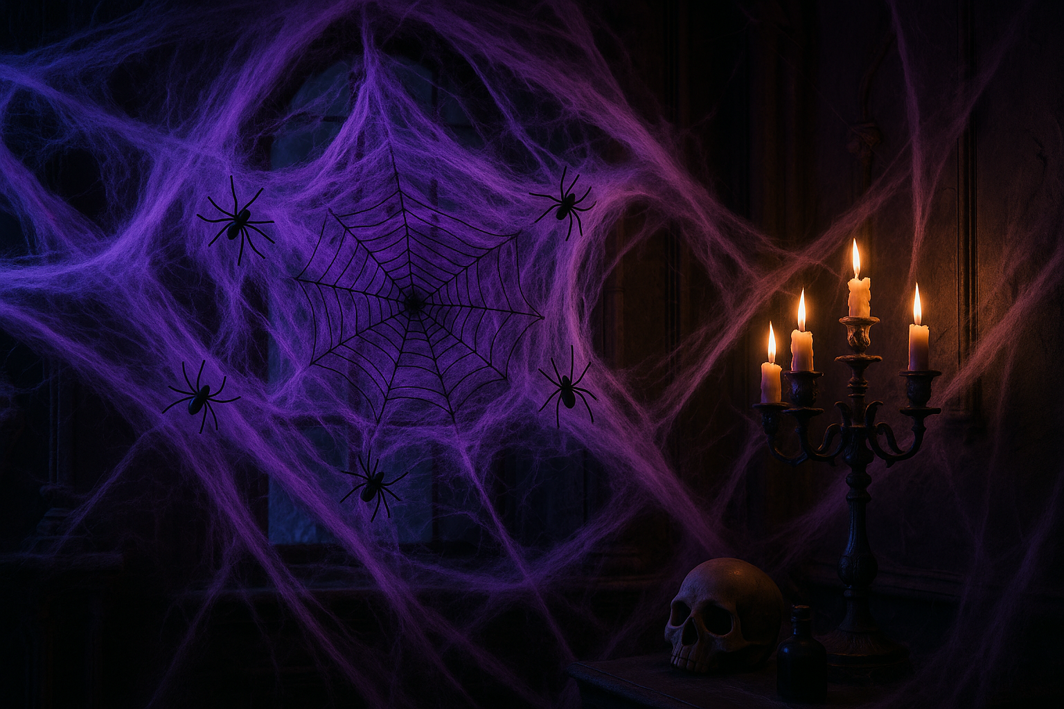 Toile violette dans manoir